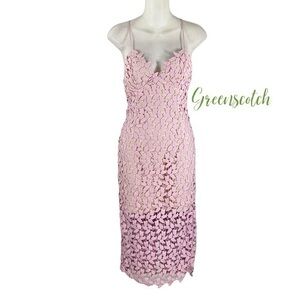 Bardot Pink Lace Midi Dress